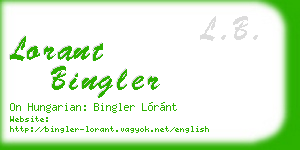 lorant bingler business card