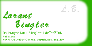 lorant bingler business card